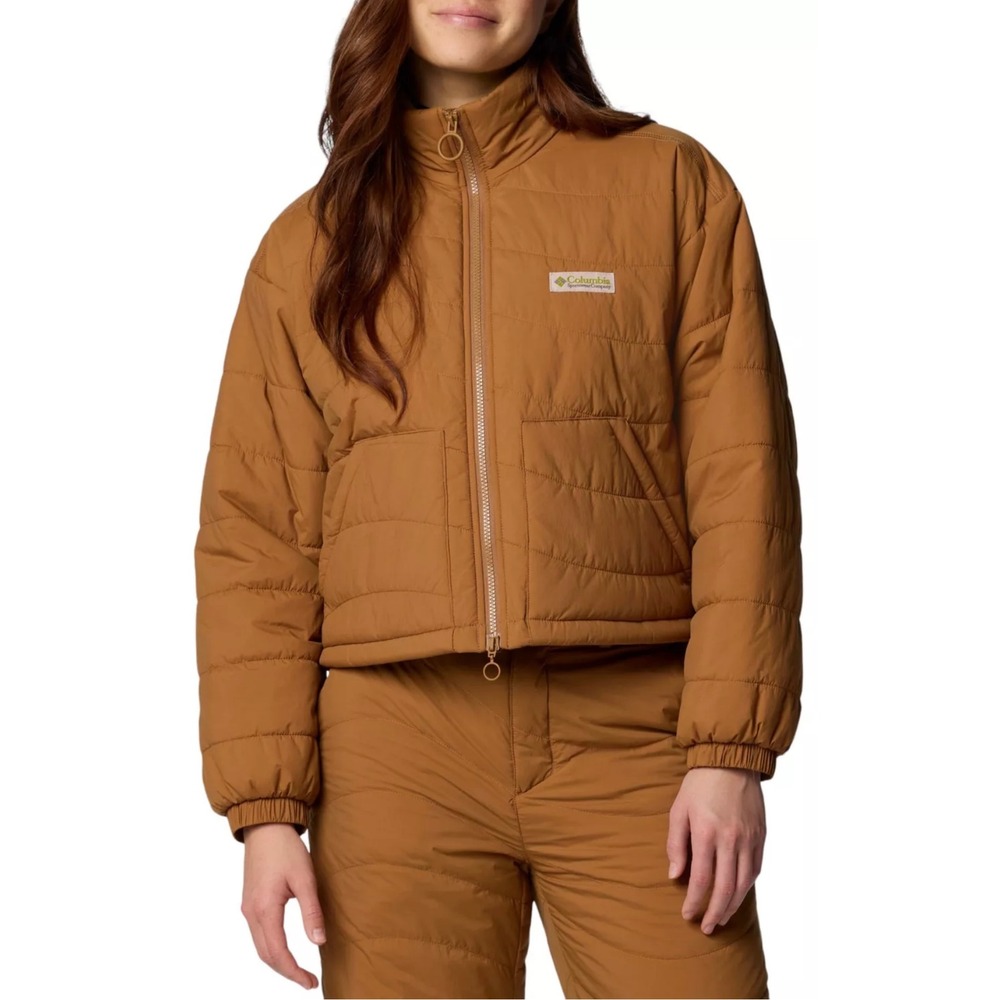 Columbia Women's Size Medium Wallowa Insulated Cropped Puffer Jacket Camel Brown